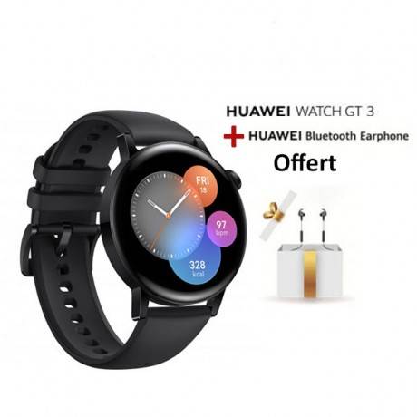 MONTRE CONNECT E HUAWEI WATCH GT 3 ACTIVE 42 MM FLUORO LASTOM RE NOIR